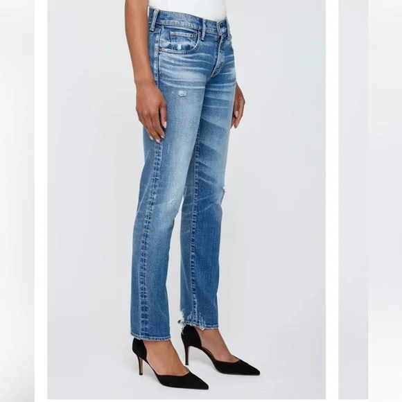 Moussy Distressed Blue Skinny Jeans - Picture 2 of 9